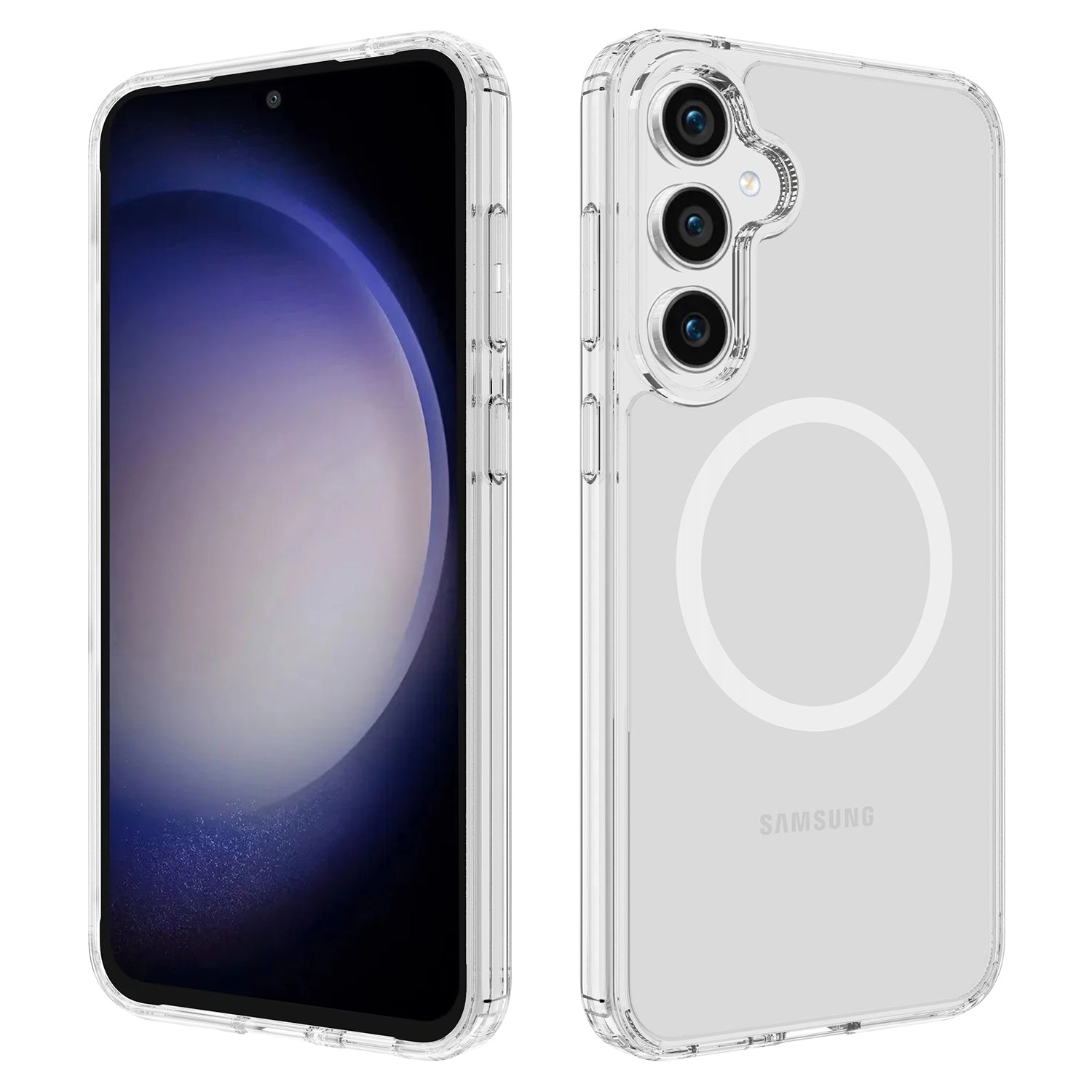 For Samsung Galaxy S23 FE Clear Case Anti-drop Phone Cover Compatible with MagSafe For Samsung Galaxy S23 FE Clear Case Anti-drop Phone Cover Compatible with MagSafe